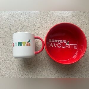 Santa's Favorite Red and White Mug and Dog Bowl Set